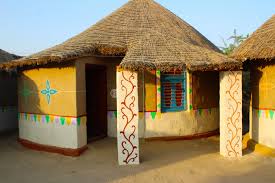 Traditional bhunga mud huts at Hodka Village Kutch