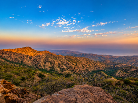 Panoramic view from Kala Dungar over the Great Rann of Kutch