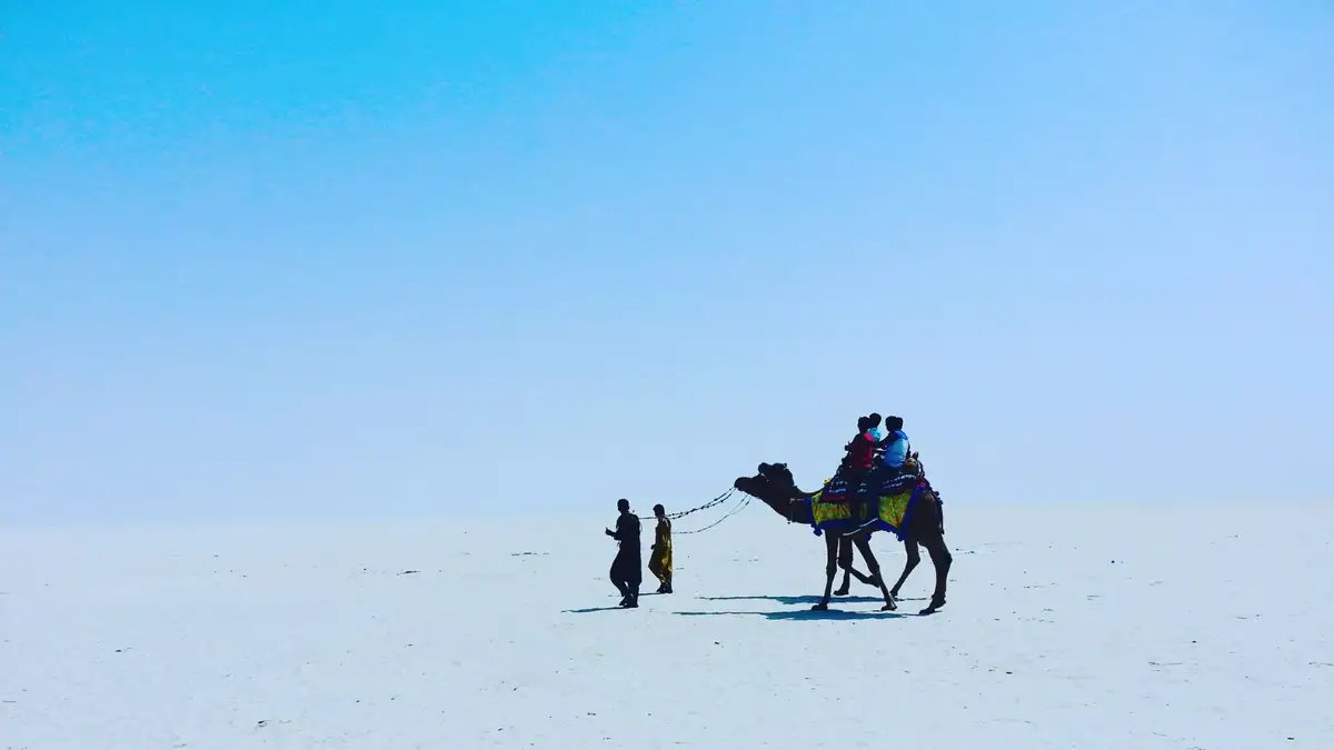 White Rann sunset over salt desert