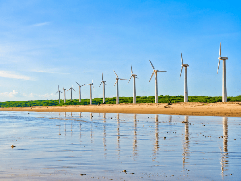Wind farm coastal road Kutch