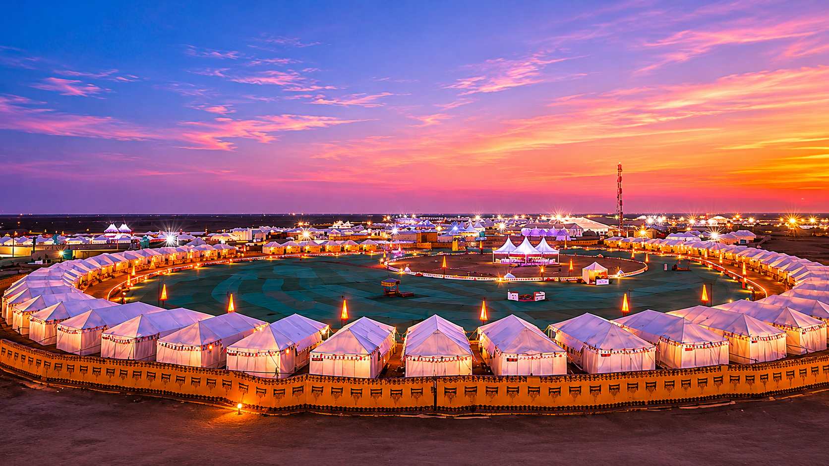 Luxury tent city in the White Rann of Kutch