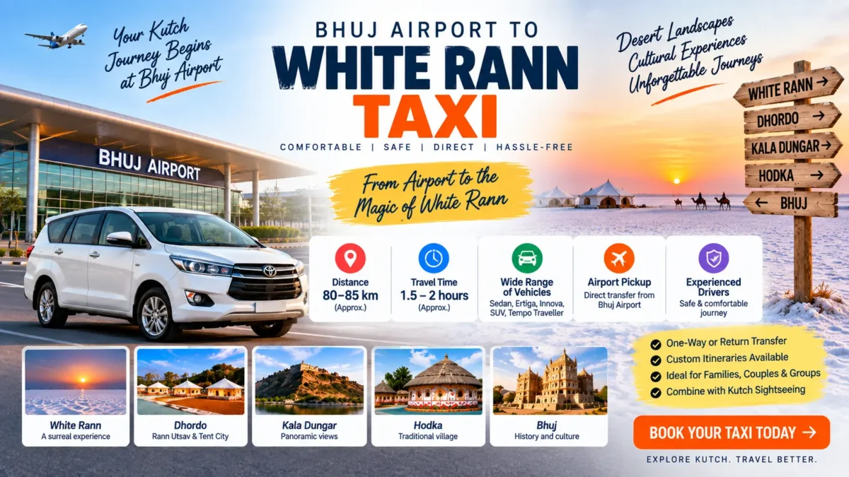 Bhuj Airport to White Rann Taxi — Transfer Options & Travel Guide